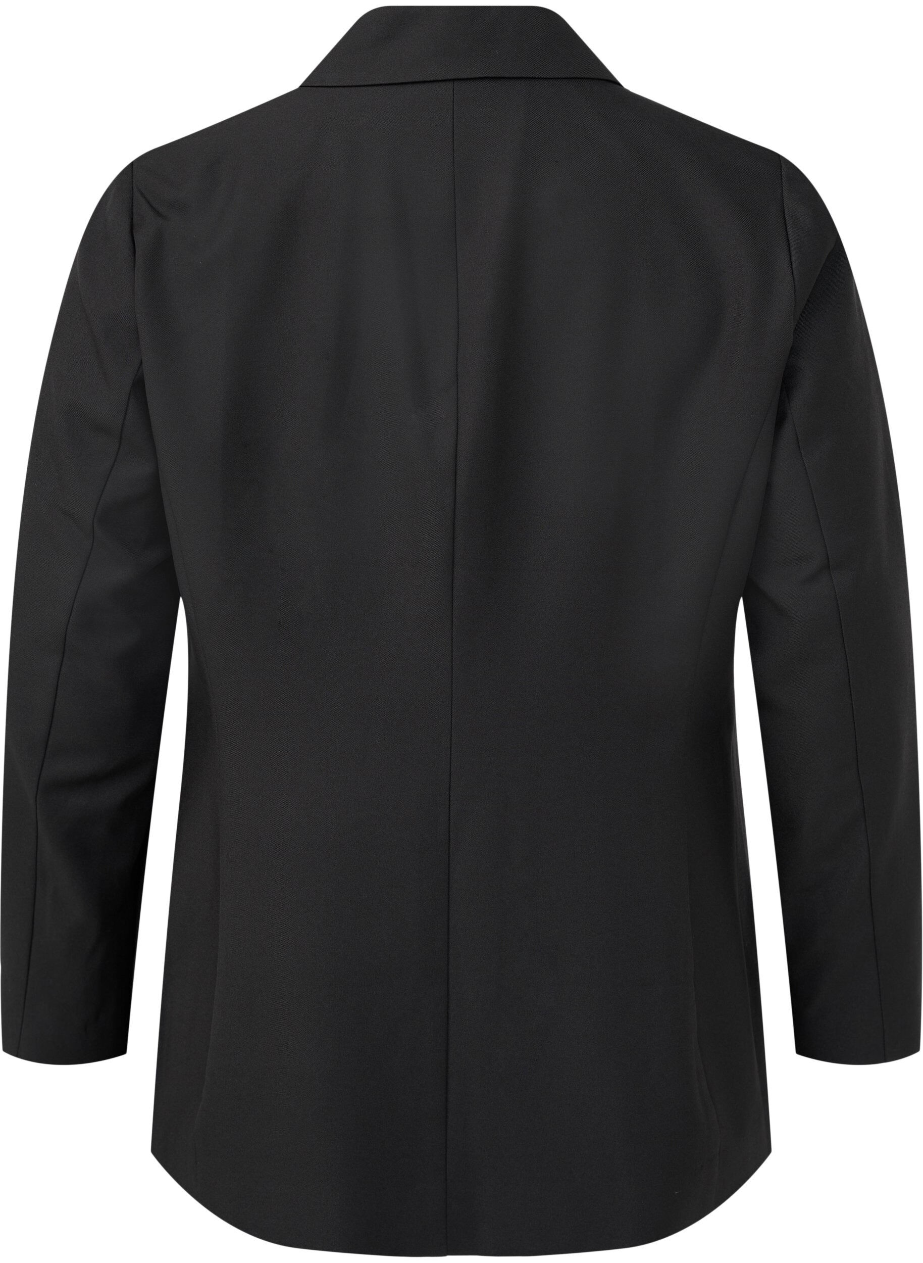 Zizzi Blazer mit Pailletten-Blumen, Black, Packshot image number 1
