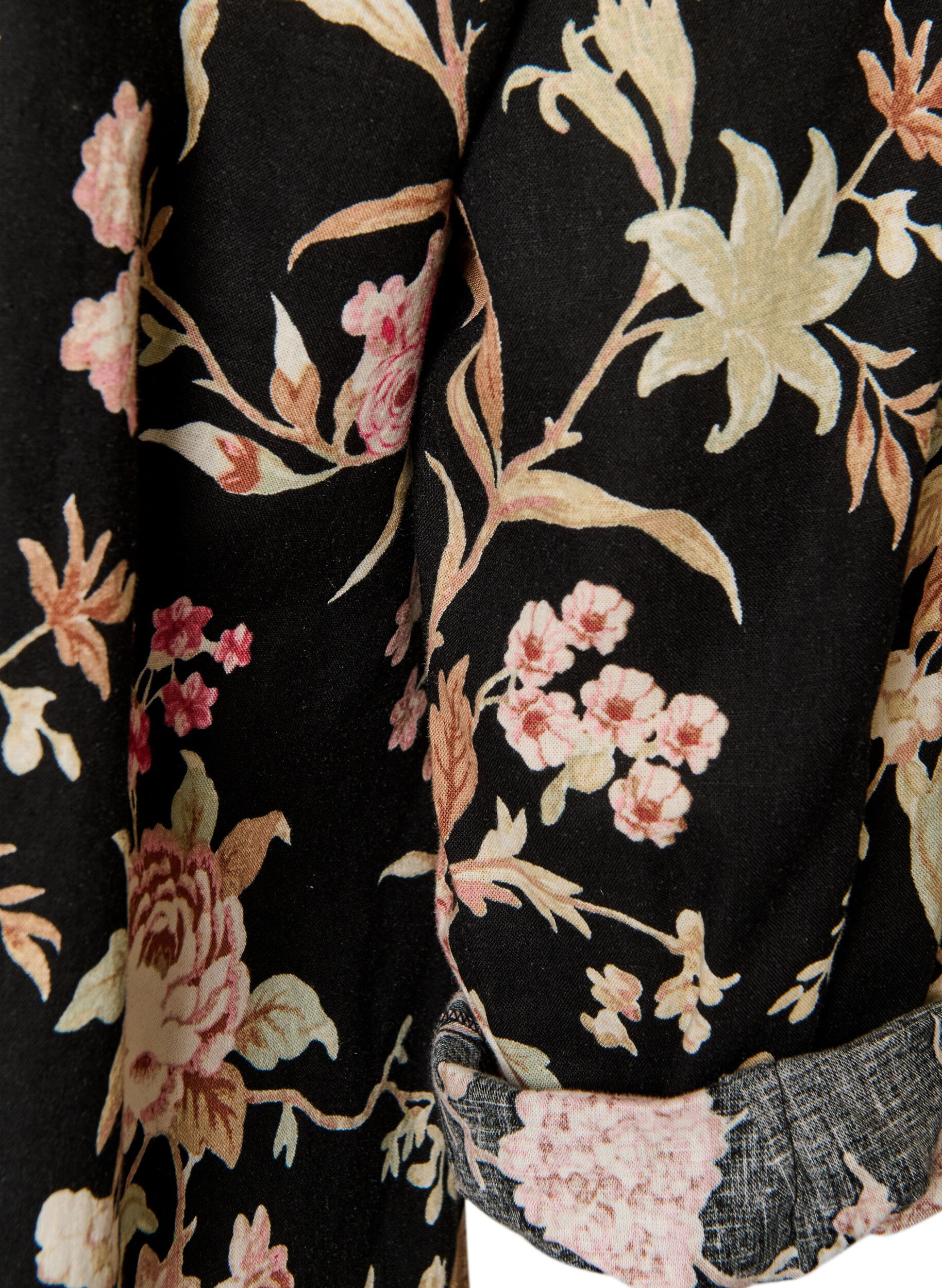 ZizziLange Bluse aus Leinen und Viskose, Schwarz, Packshot image number 3
