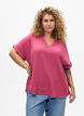 Lockere Bluse mit kurzen &Auml;rmeln, Rot, Model image number 0