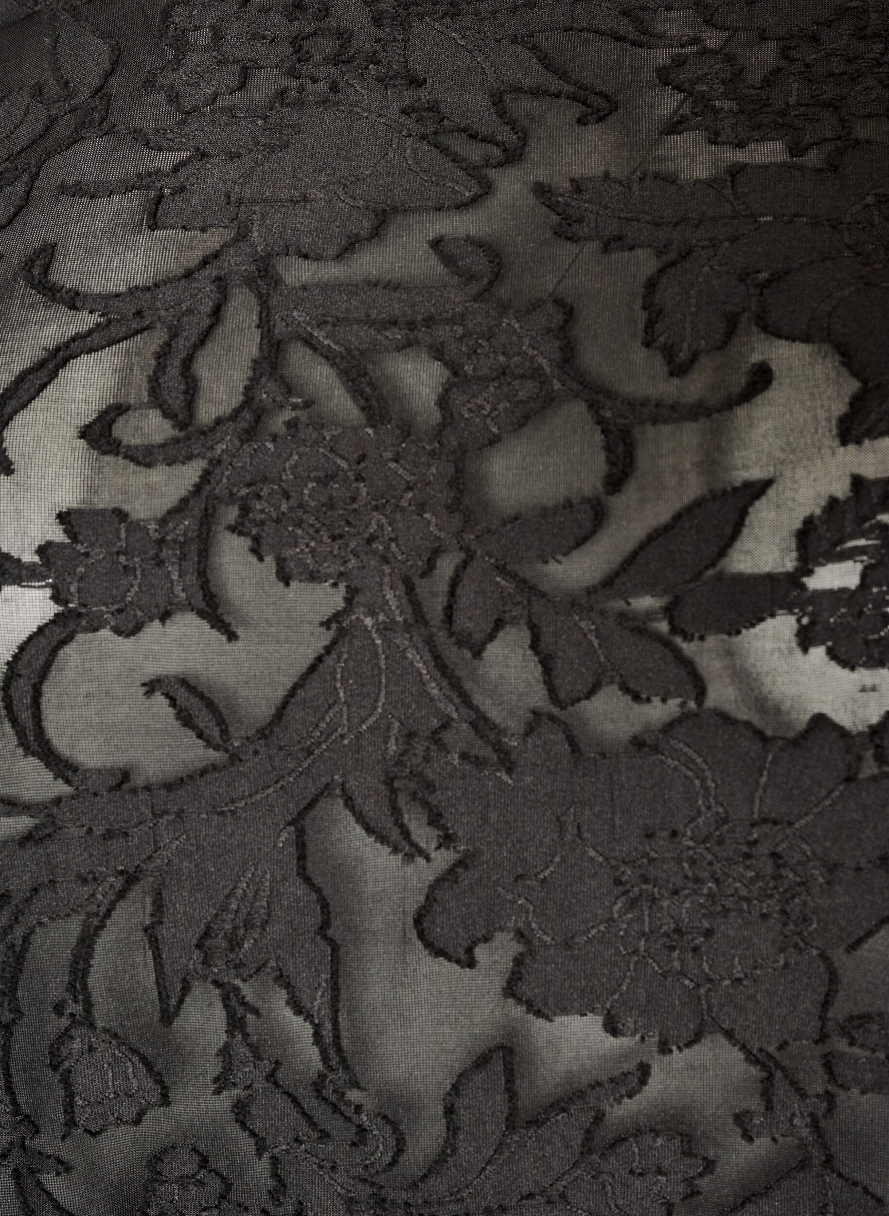 ZizziTransparente Bluse mit floraler Struktur und langen &Auml;rmeln, Schwarz, Packshot image number 2