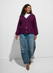 Strickjacke mit V-Ausschnitt und Rippstruktur, Lila, Model image number 1
