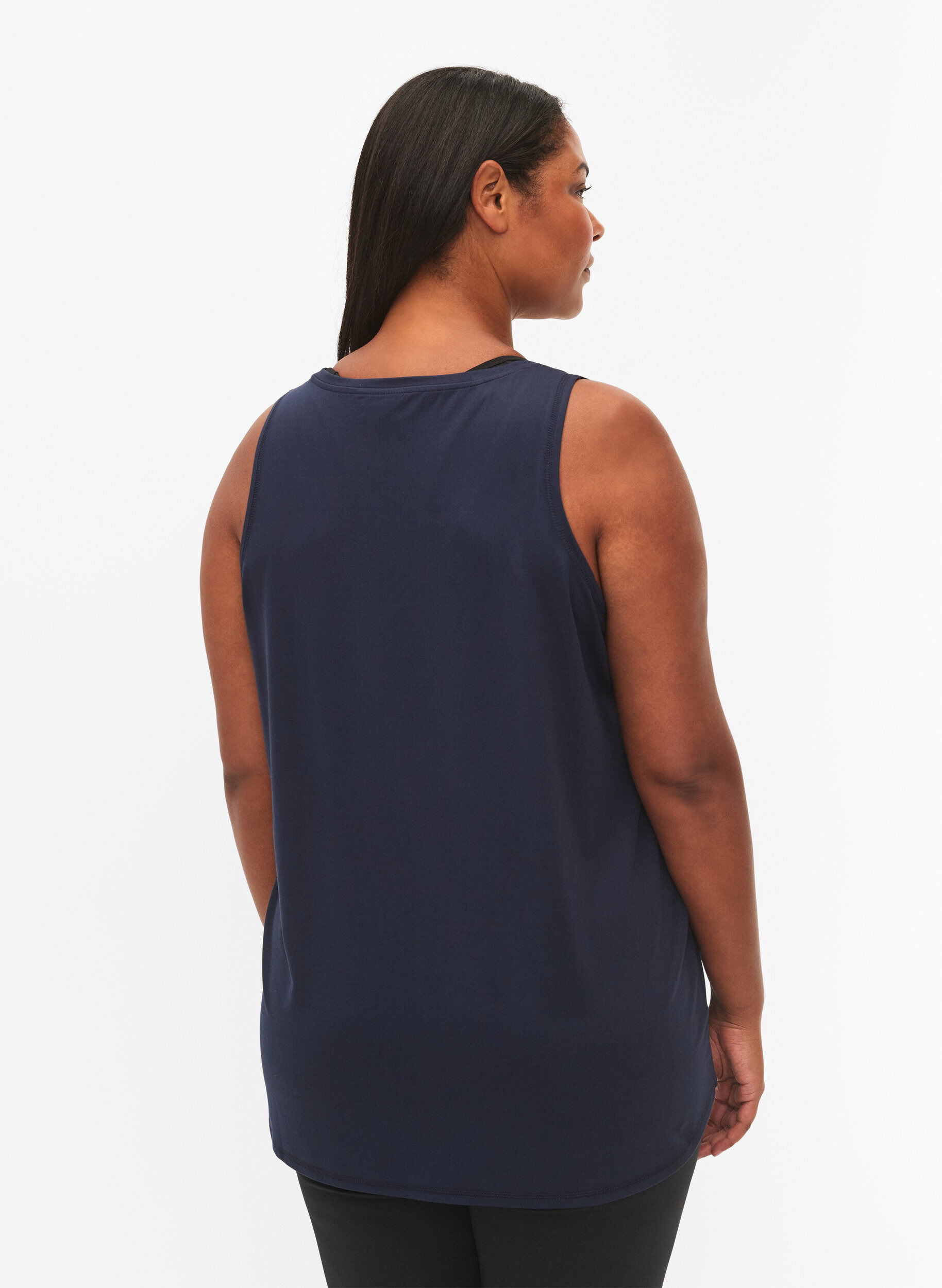 Zizzi Trainingstop mit V-Ausschnitt, Blau, Model image number 2