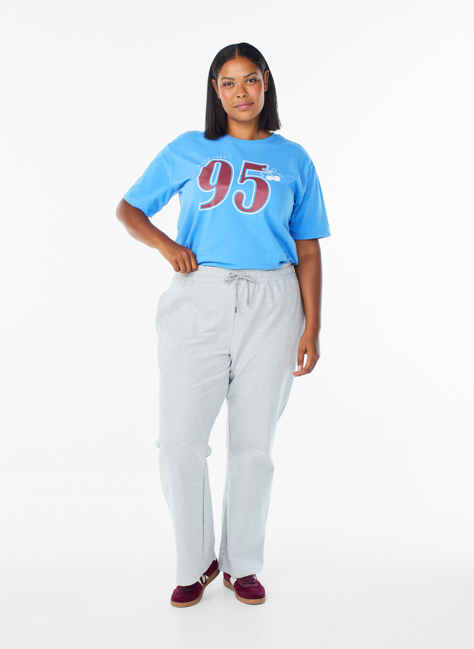 ZizziT-shirt sportif en coton bio, Bleu, Model image number 1