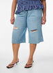 Cropped Jeans mit abgenutzter Optik und offenen Kanten, Blau, Model image number 2