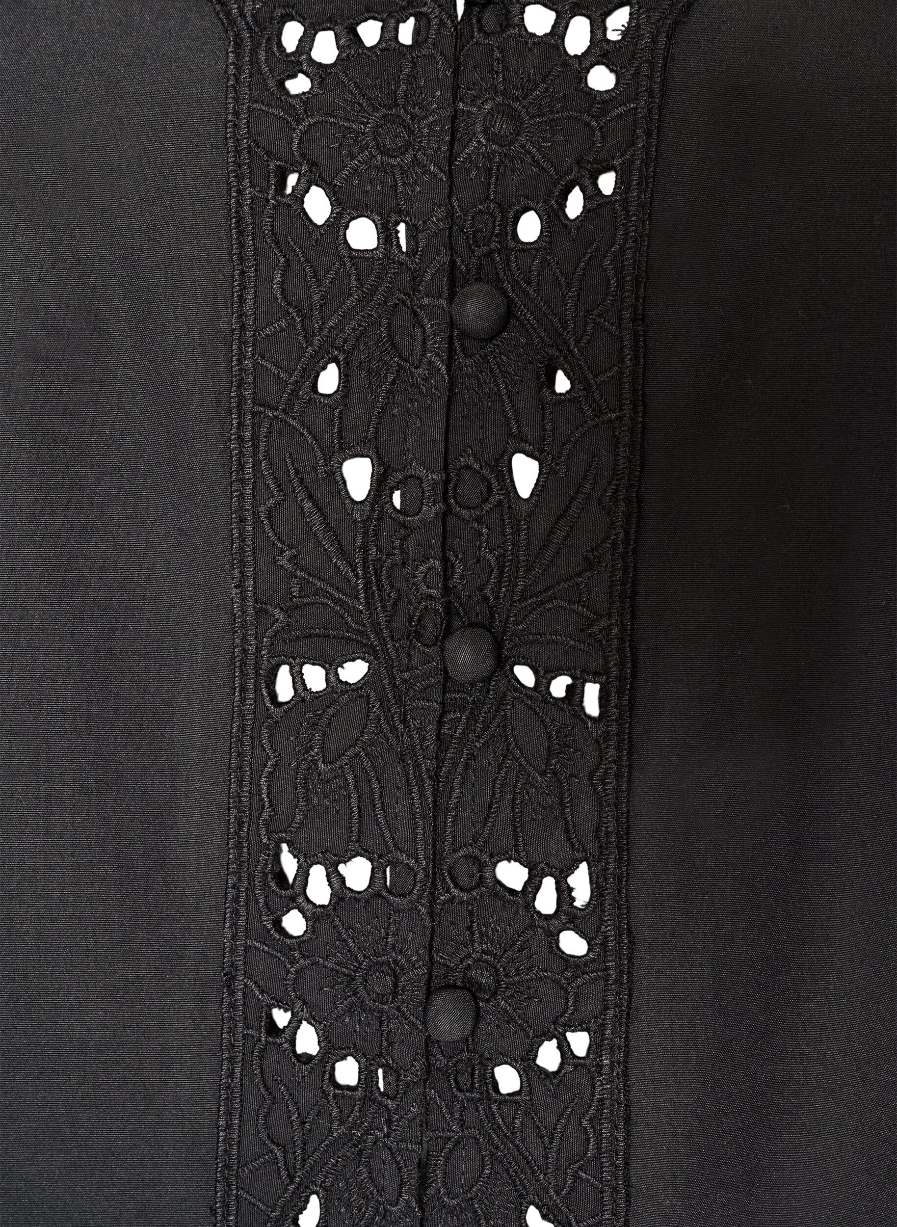 ZizziChemisier avec broderie anglaise, Noir, Packshot image number 2