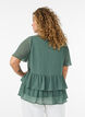 Blouse avec col en V et volants, Vert, Model image number 2