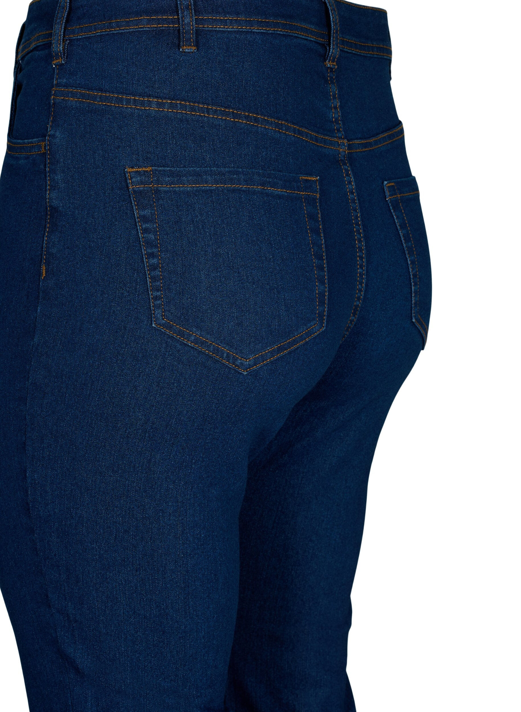 Zizzi FLASH - Hoch taillierte Jeans mit Bootcut, Blau, Packshot image number 3