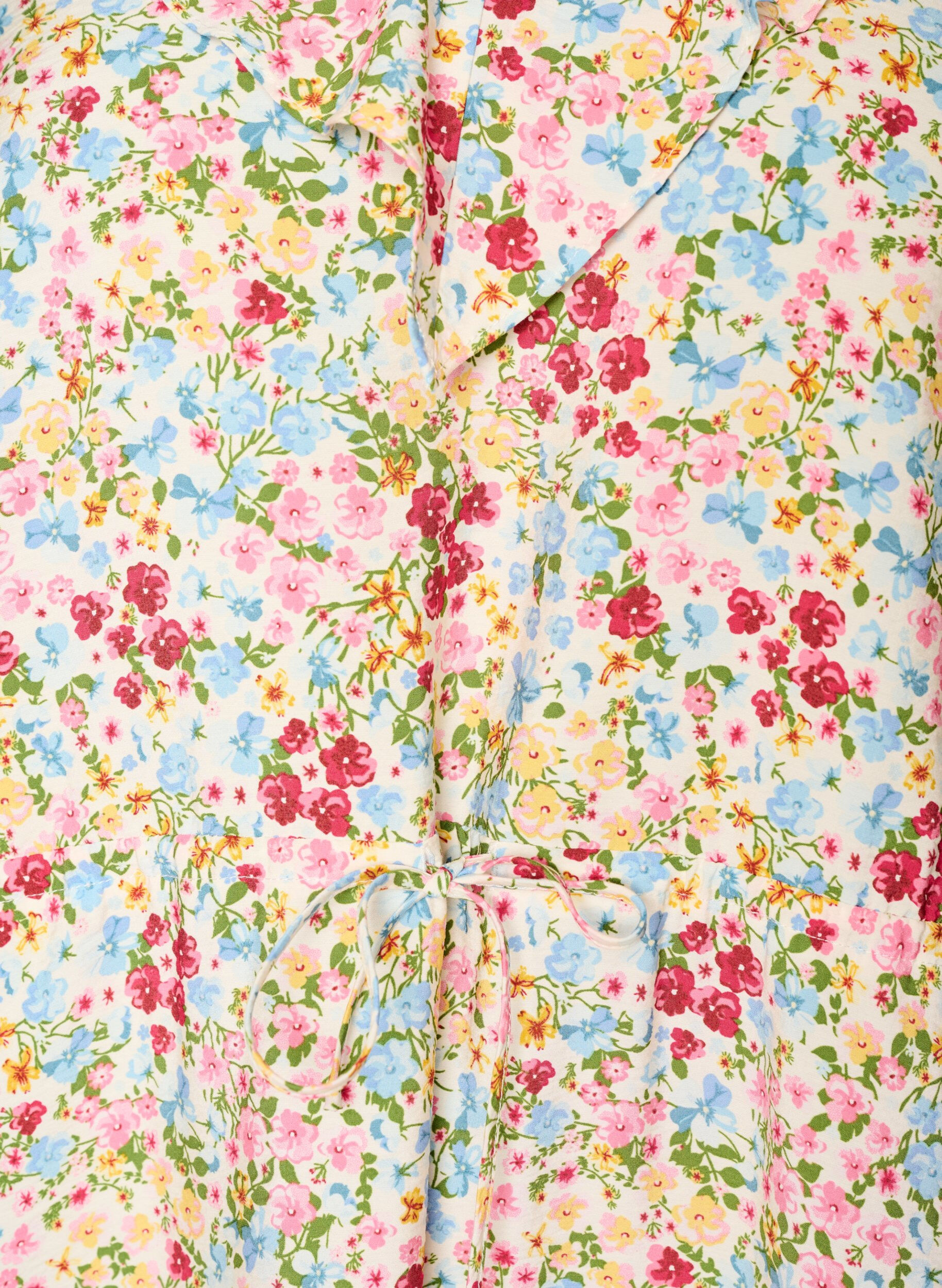 ZizziRobe midi en viscose avec imprim&eacute; fleuri et col &agrave; volants, Rose, Packshot image number 2