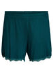 Lockere Nachtshorts aus geripptem Material mit Spitzensaum, Gr&uuml;n, Packshot image number 0