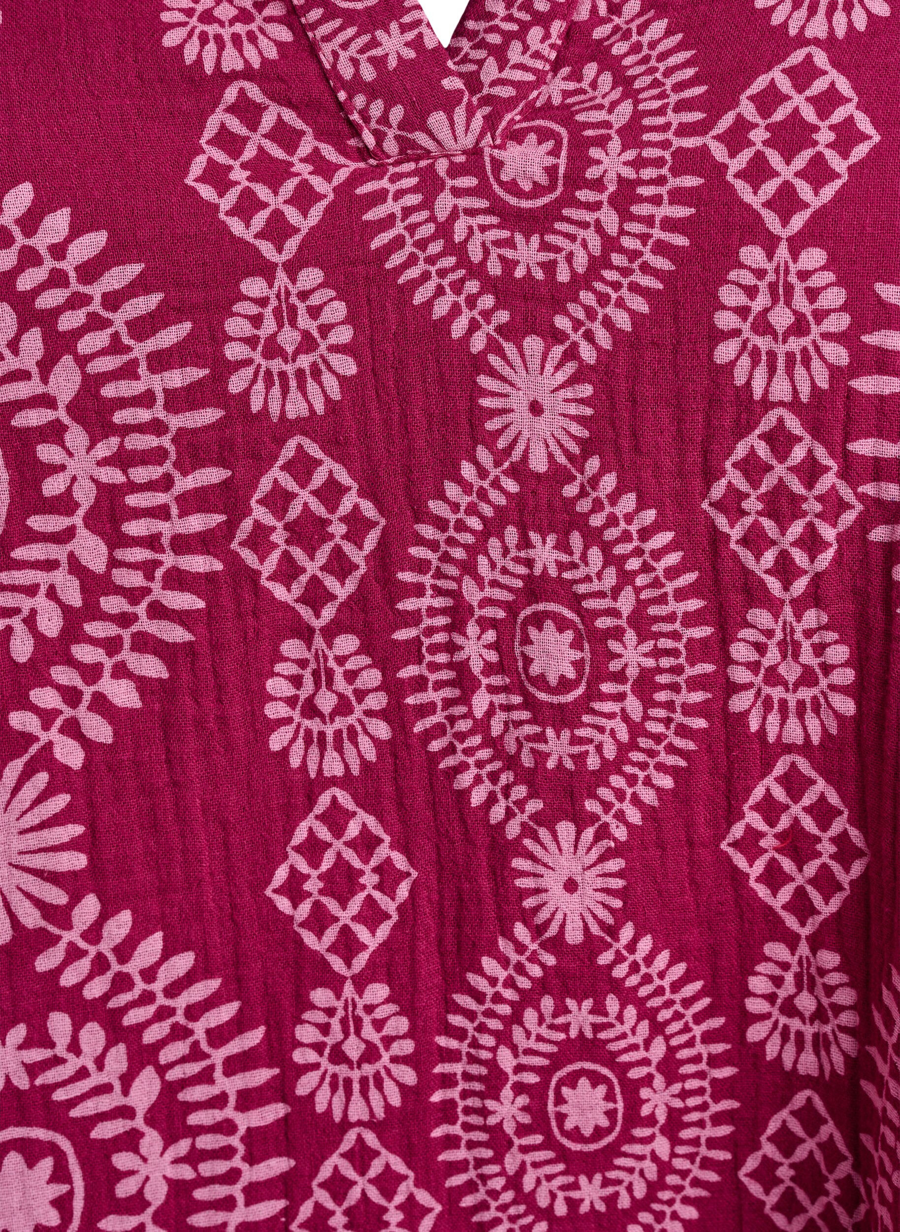 Zizzi Robe courte en mousseline de coton avec motif, 9992, Packshot image number 2