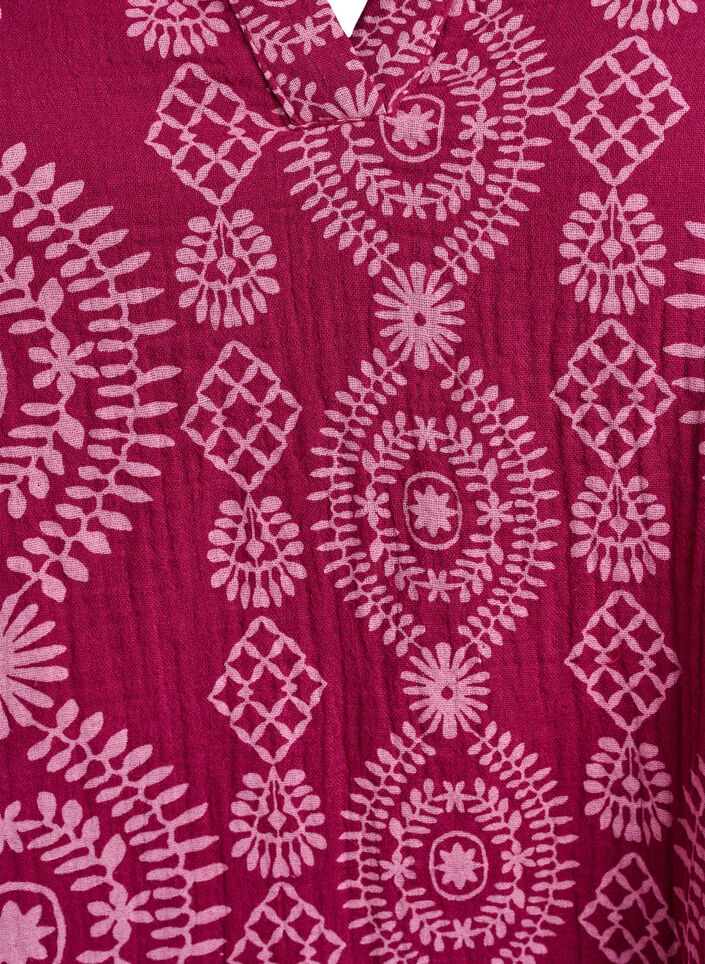 Kurzes Kleid aus Baumwollmusselin mit Muster, 9992, Packshot image number 2