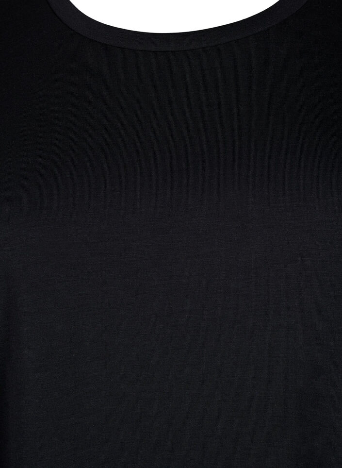 T-Shirt aus Modalgemisch, Schwarz, Packshot image number 2