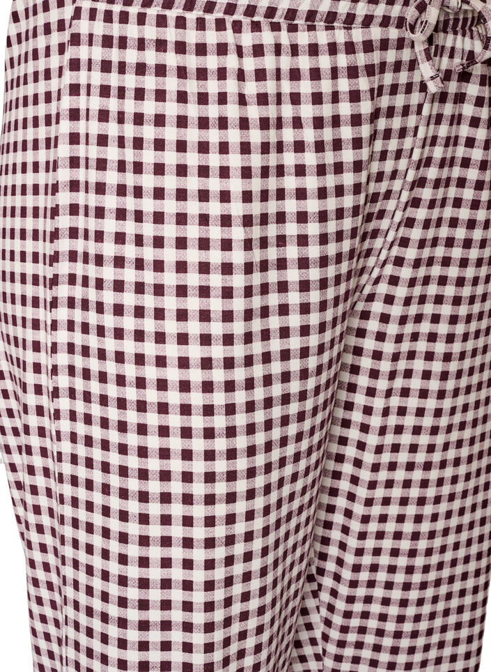 Pantalon de pyjama taille haute en coton, Bordeaux, Packshot image number 2