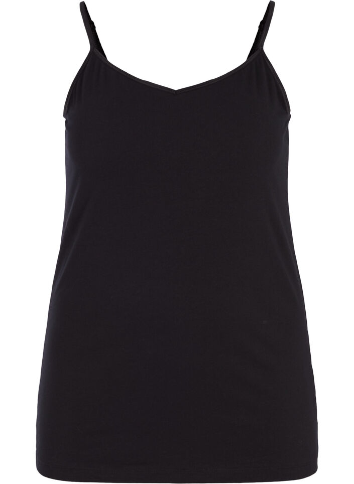 Top basique &agrave; nouer en coton, Noir, Packshot image number 0