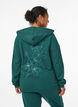 Sweat &agrave; capuche zipp&eacute; avec imprim&eacute; au dos, Vert fonc&eacute;, Model image number 2