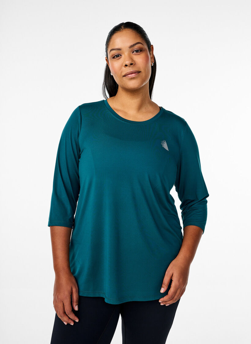 Trainingsshirt mit 3/4-&Auml;rmeln, Gr&uuml;n, Model image number 0