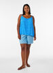 Top &agrave; bretelles en viscose, Bleu, Model image number 1