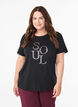 T-Shirt mit Print, Schwarz, Model image number 0