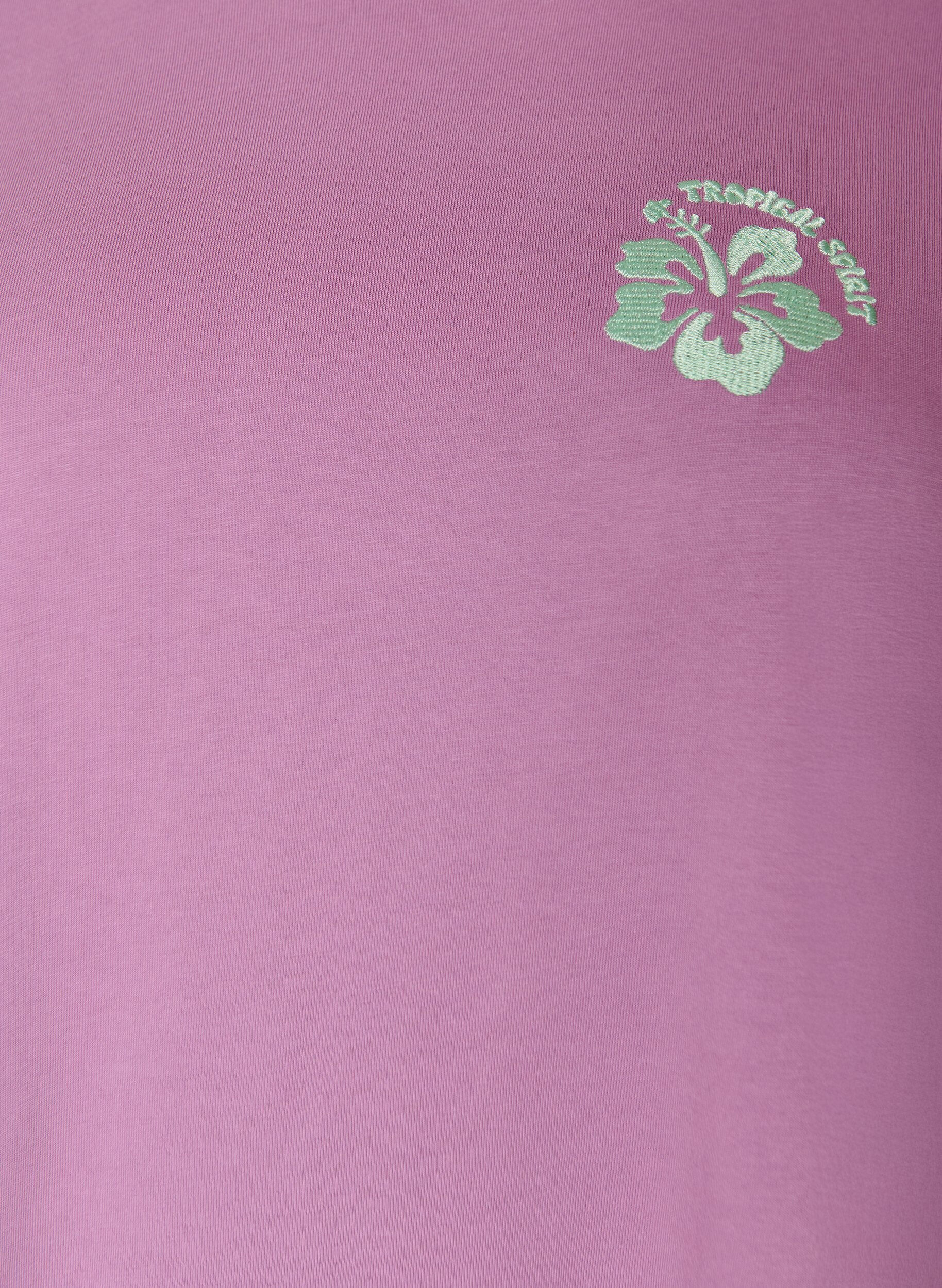 ZizziT-shirt en coton biologique avec impression au dos, Rose, Packshot image number 2