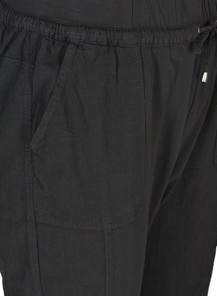 Pantalon ample en coton, Noir, Packshot image number 2