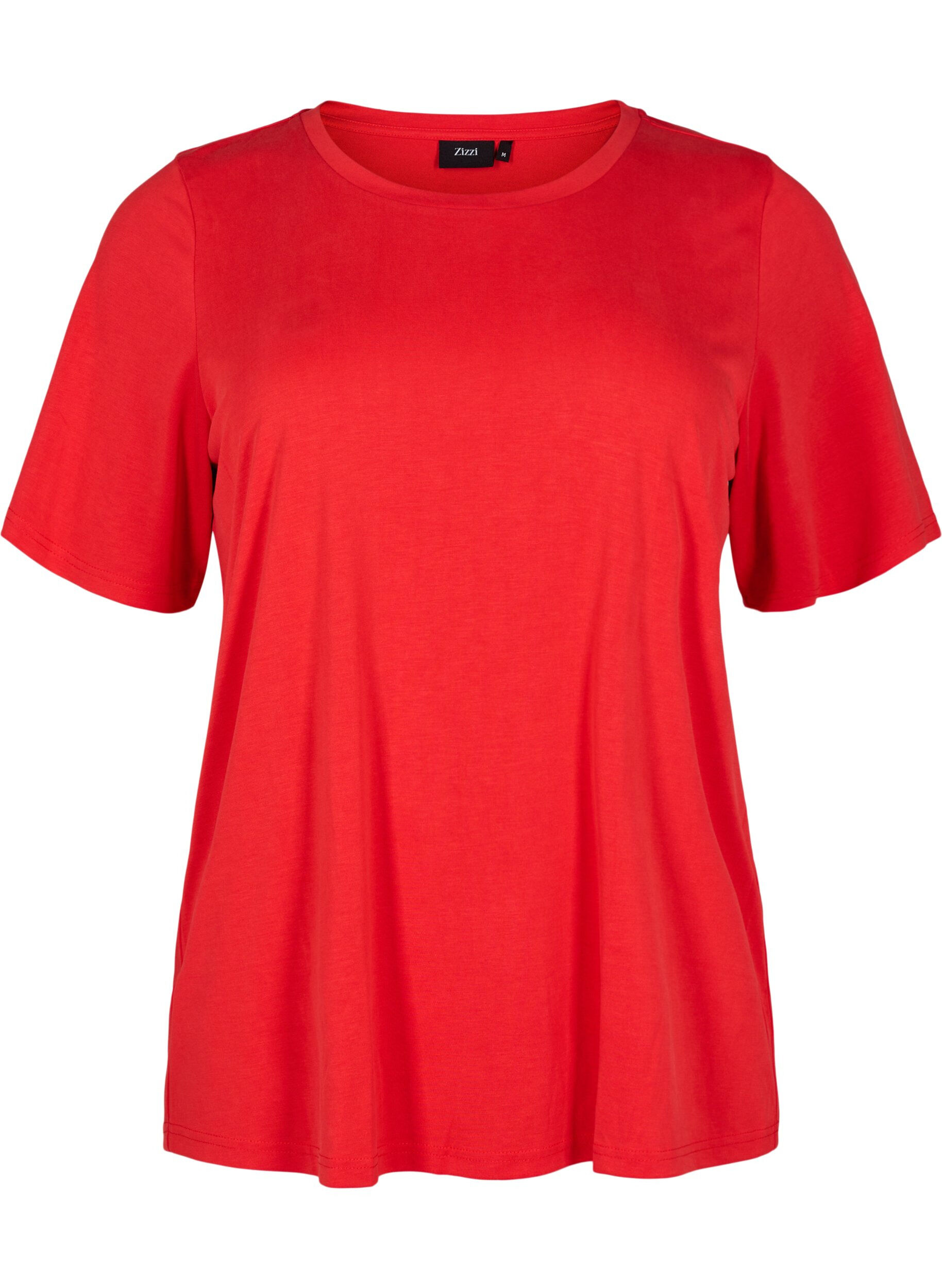 Zizzi T-Shirt aus TENCEL&trade; Modal mit Rundhalsausschnitt, Rot, Packshot image number 0