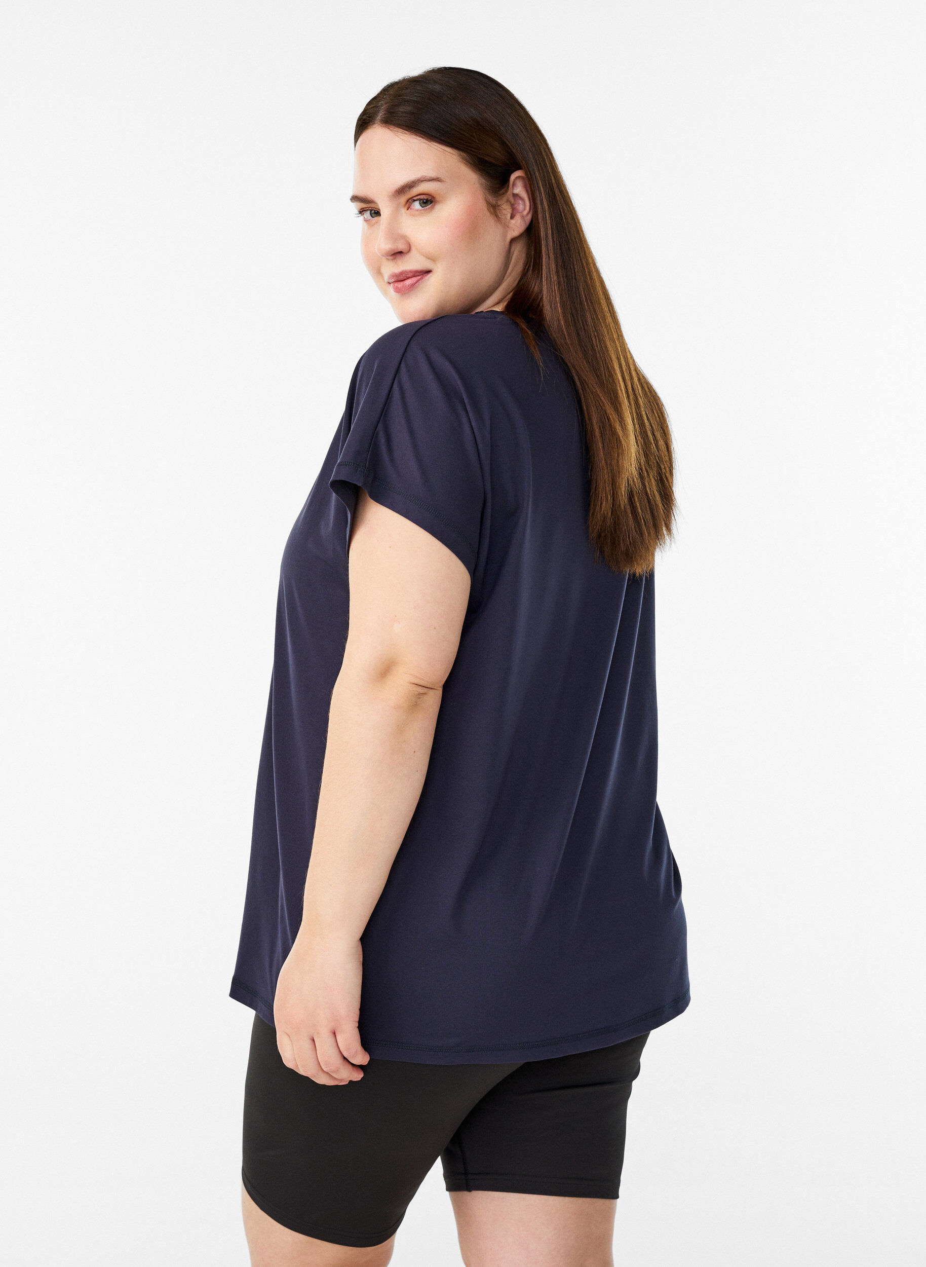 ZizziT-shirt de sport couleur unie, Bleu, Model image number 2