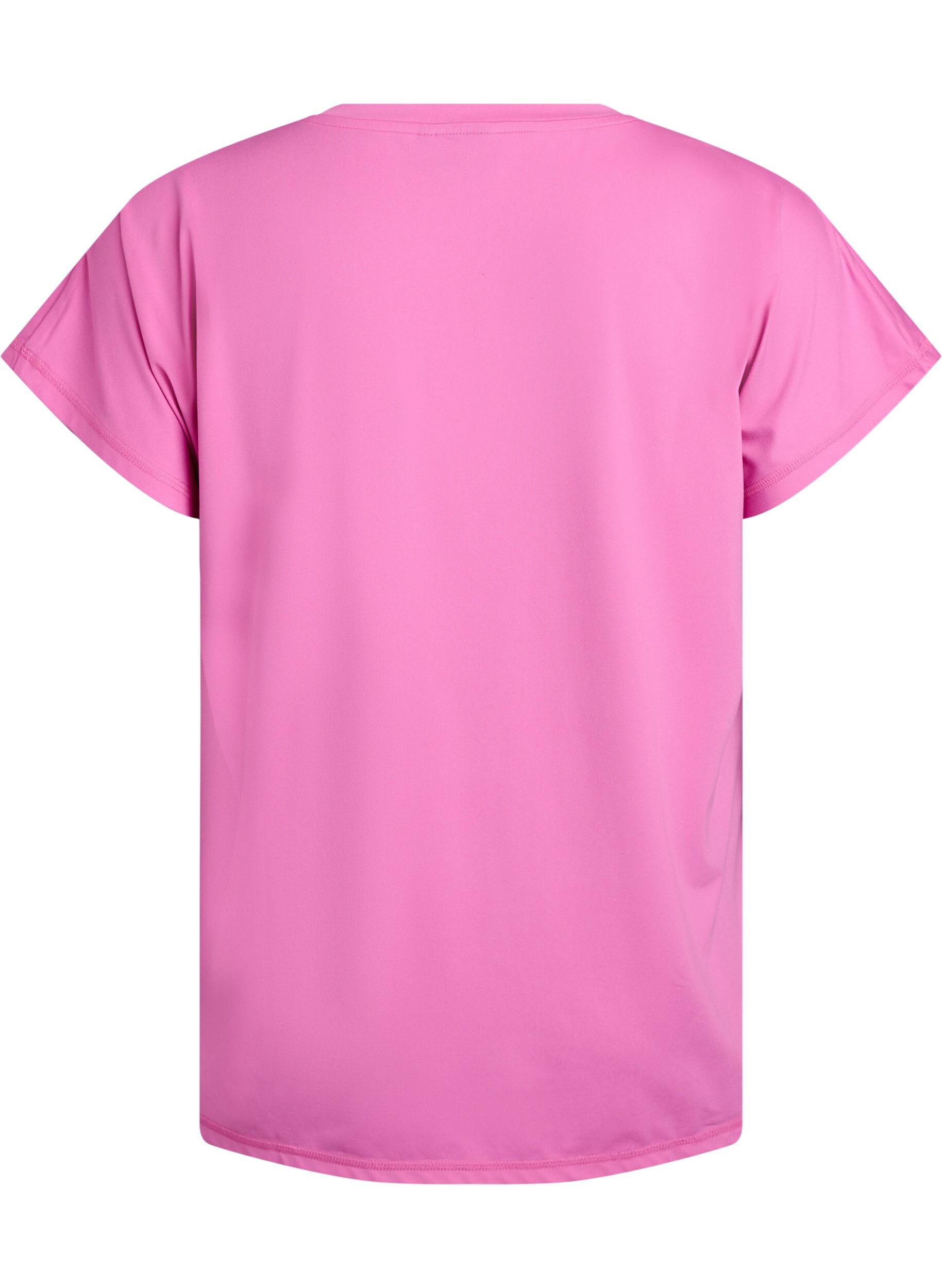 Zizzi Lockeres Trainingsshirt mit V-Ausschnitt, Pink, Packshot image number 1
