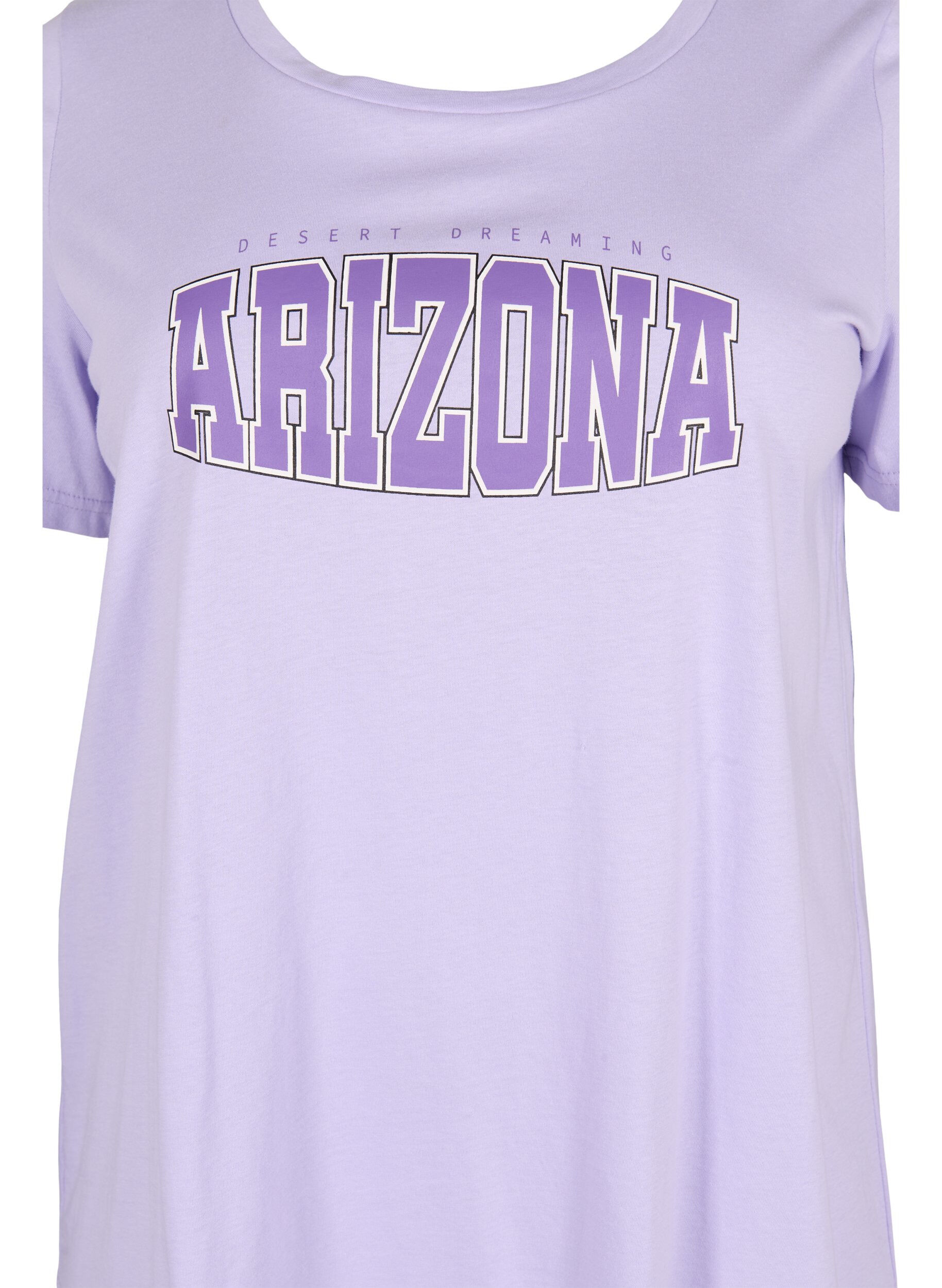 Zizzi T-shirt en coton avec imprim&eacute;, Lavender ARIZONA, Packshot image number 2