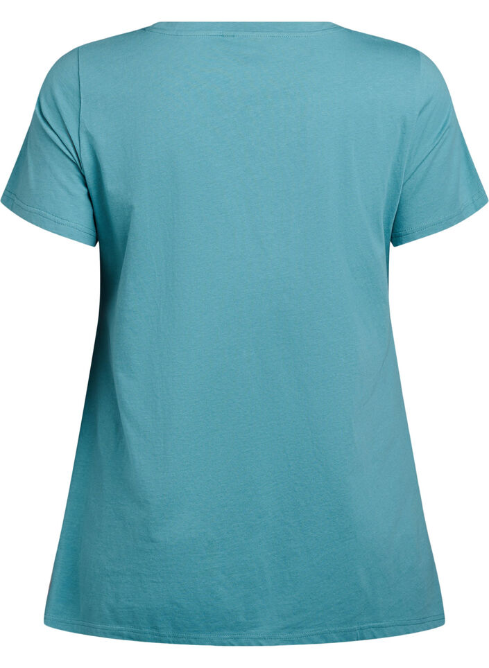 T-shirt &agrave; col rond et coupe &eacute;vas&eacute;e, Vert, Packshot image number 1