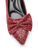 Escarpin &agrave; paillettes avec n&oelig;ud, Bordeaux, Packshot image number 3