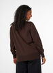 Cardigan en maille fine avec col rond, Marron, Model image number 2