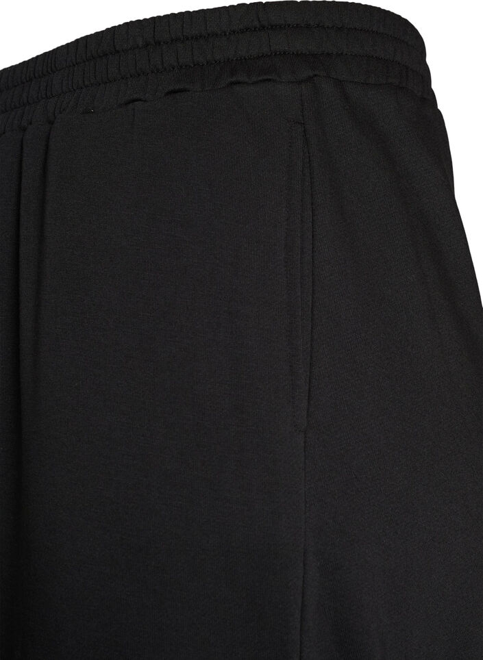 Pantalon de jogging taille haute avec coupe ample, Noir, Packshot image number 2