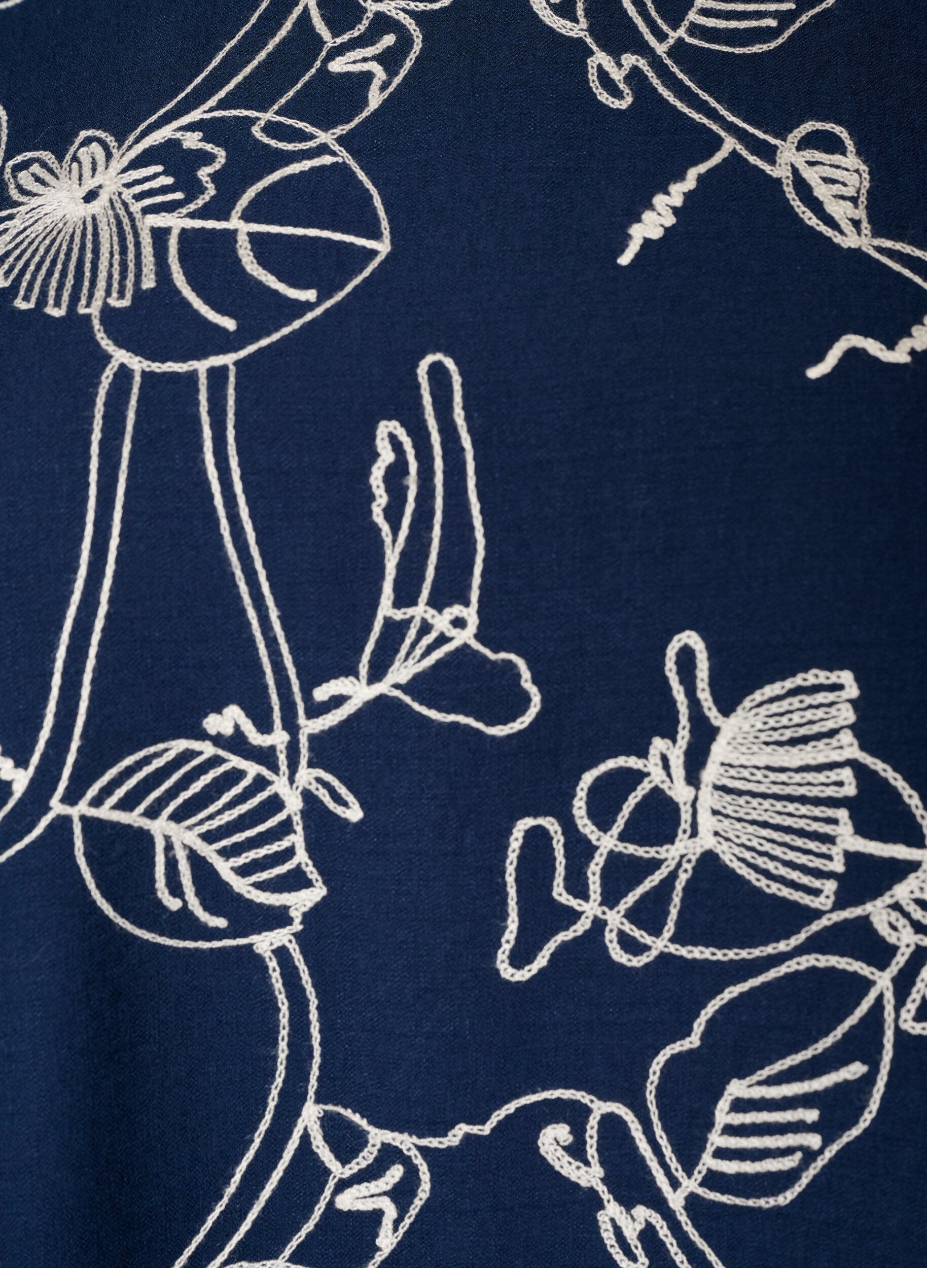 ZizziKurz&auml;rmelige Bluse mit Stickmuster, Blau, Packshot image number 2
