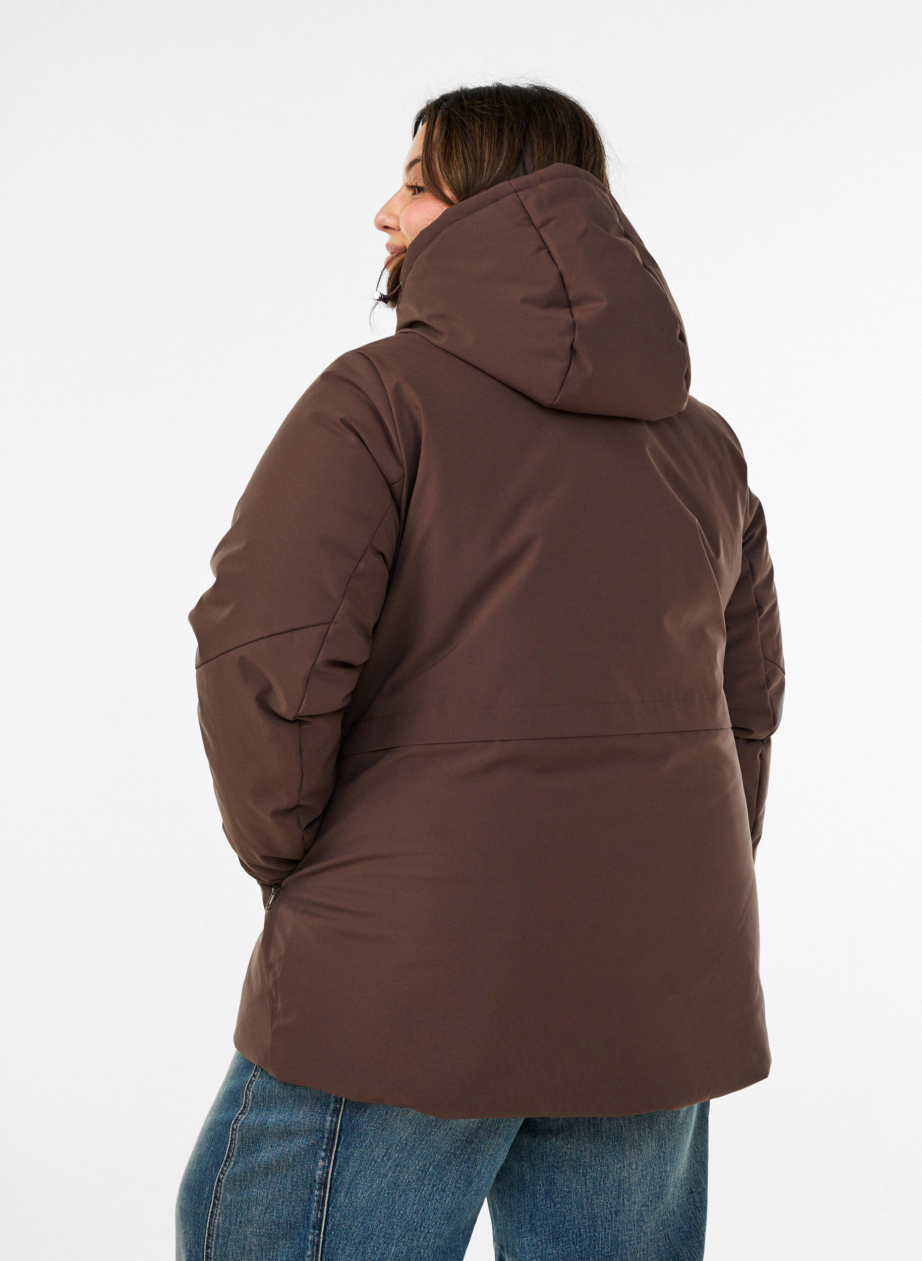 ZizziVeste d'hiver avec capuche et taille ajustable, Marron, Model image number 2