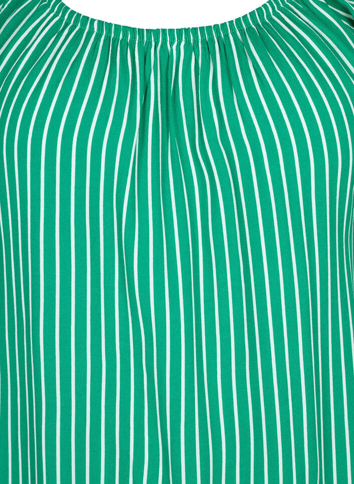 Chemisier en viscose rayé à manches courtes, J.Green/White Stripe, Packshot image number 2