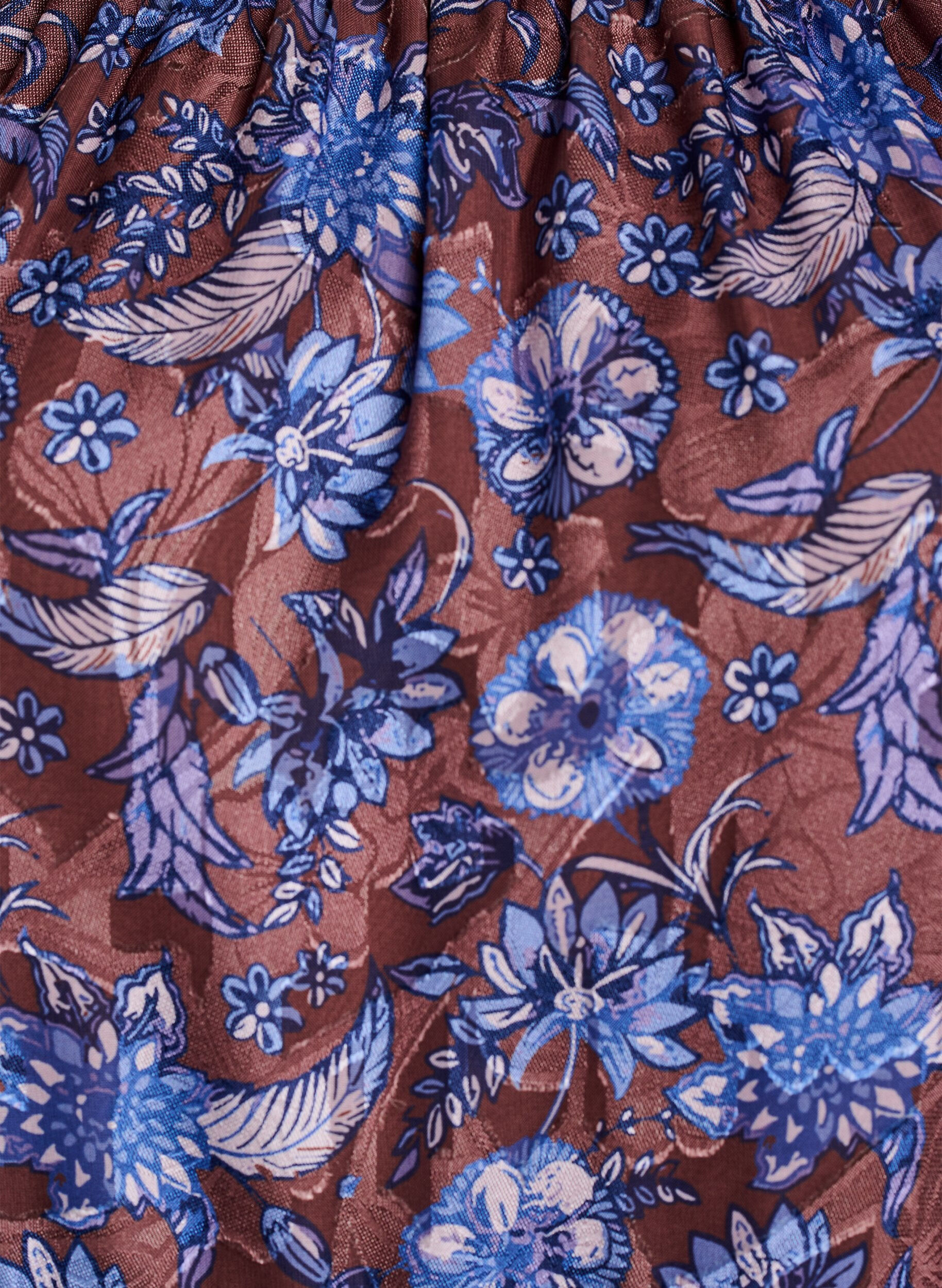 ZizziGebl&uuml;mte Bluse mit R&uuml;schen&auml;rmeln, Braun, Packshot image number 2