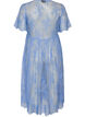 Robe mi-longue en dentelle transparente &agrave; manches courtes, Mauve, Packshot image number 1
