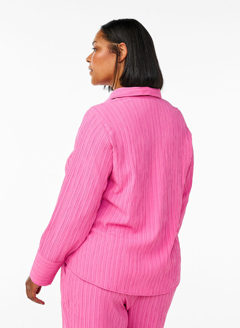 FLASH - Bluse mit Textur, Pink, Model image number 2
