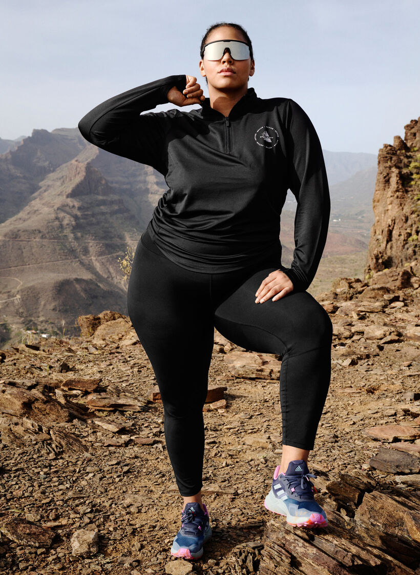 Unifarbene Fitness-Leggings, Black, Image image number 1