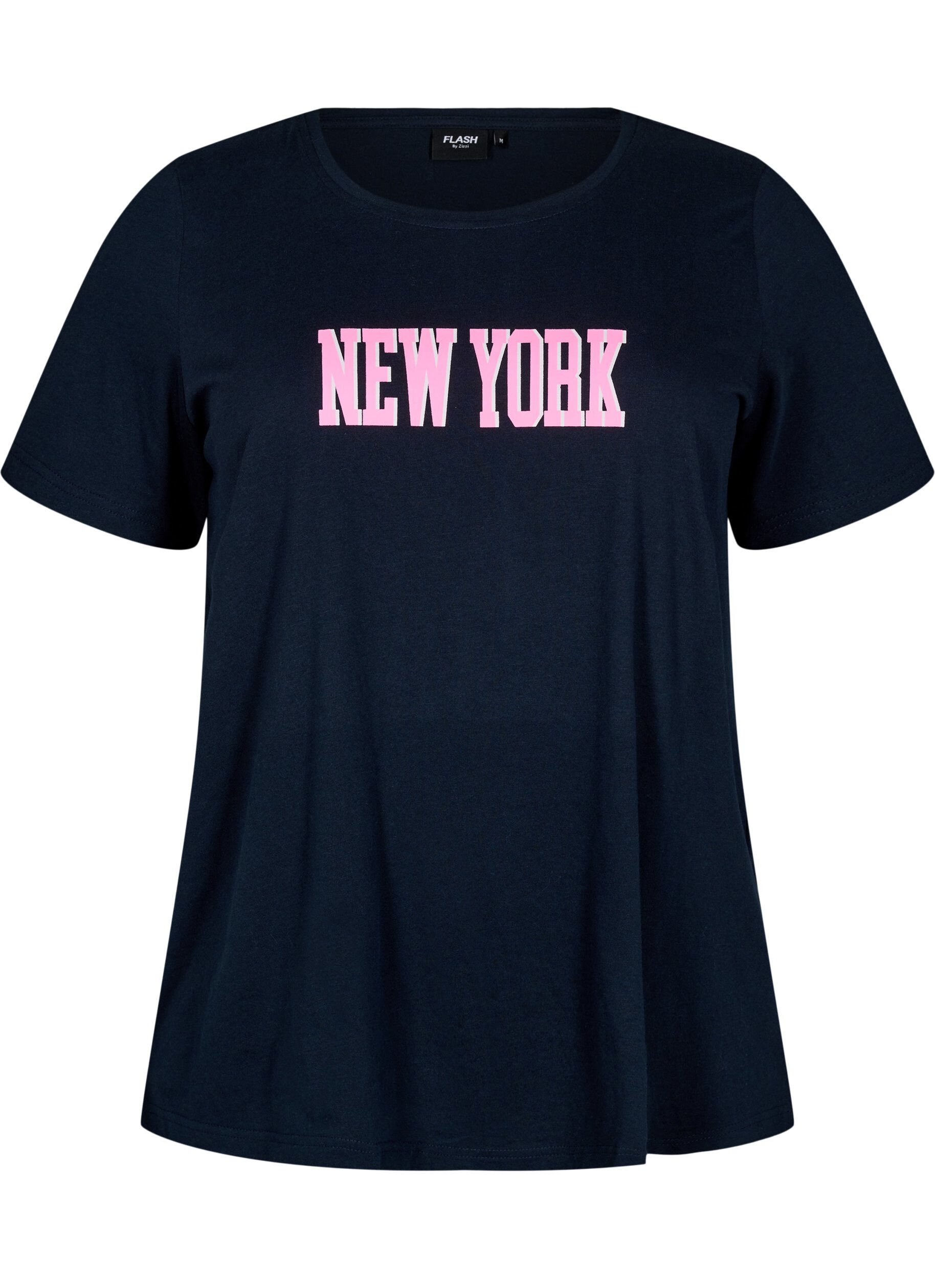 Zizzi FLASH - T-Shirt mit Print, Blau, Packshot image number 0