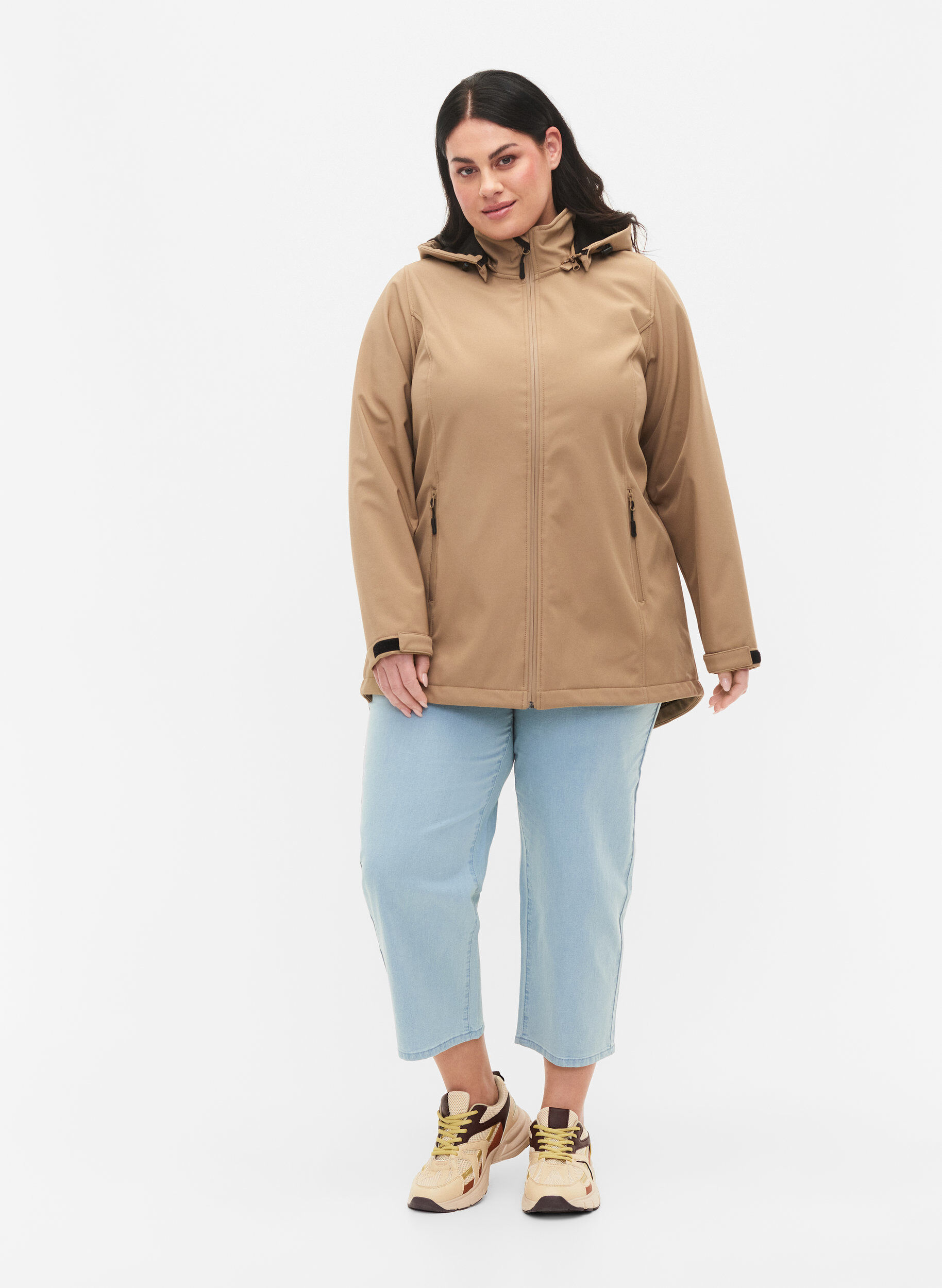 Zizzi Softshell-Jacke mit abnehmbarer Kapuze, Amphora, Model image number 2