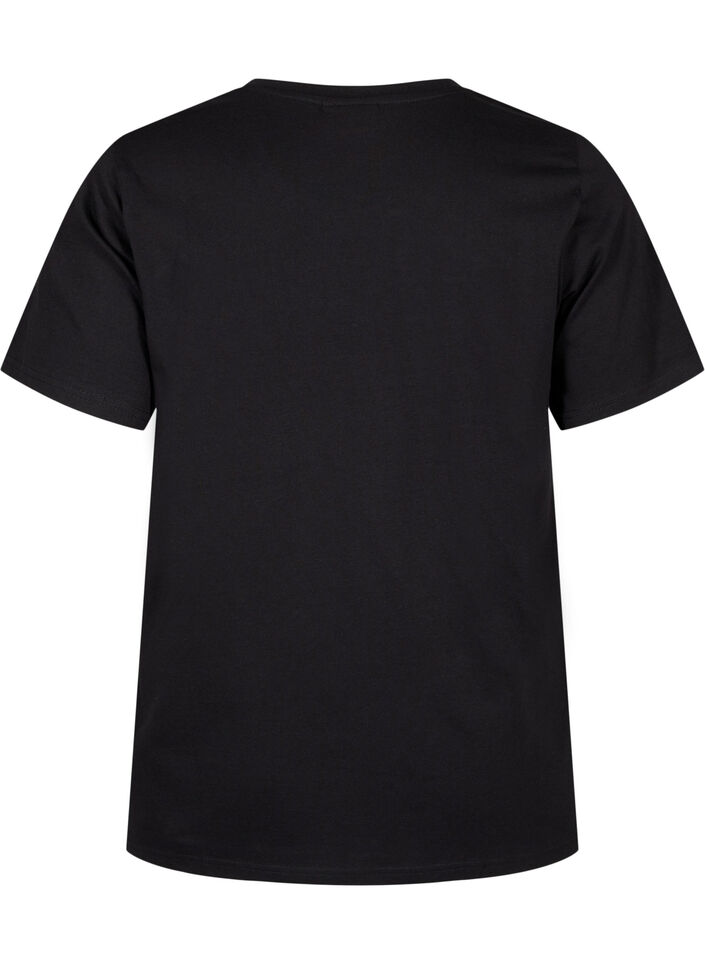T-Shirt aus Bio-Baumwolle mit Schleifendetail, Black, Packshot image number 1