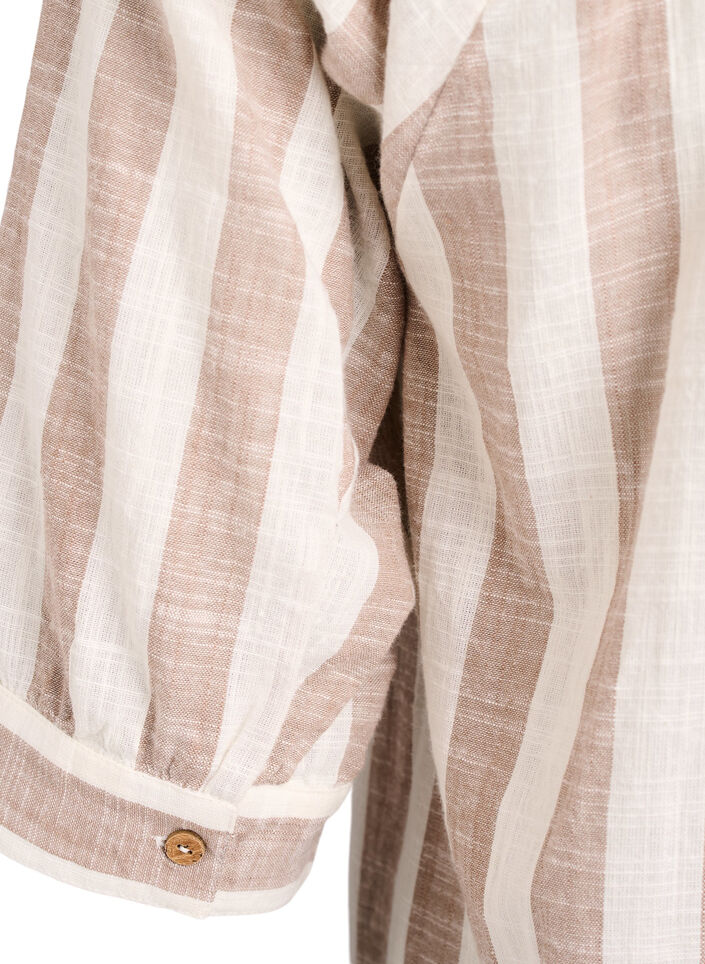 Tunika aus Baumwolle mit V-Ausschnitt, Beige, Packshot image number 3