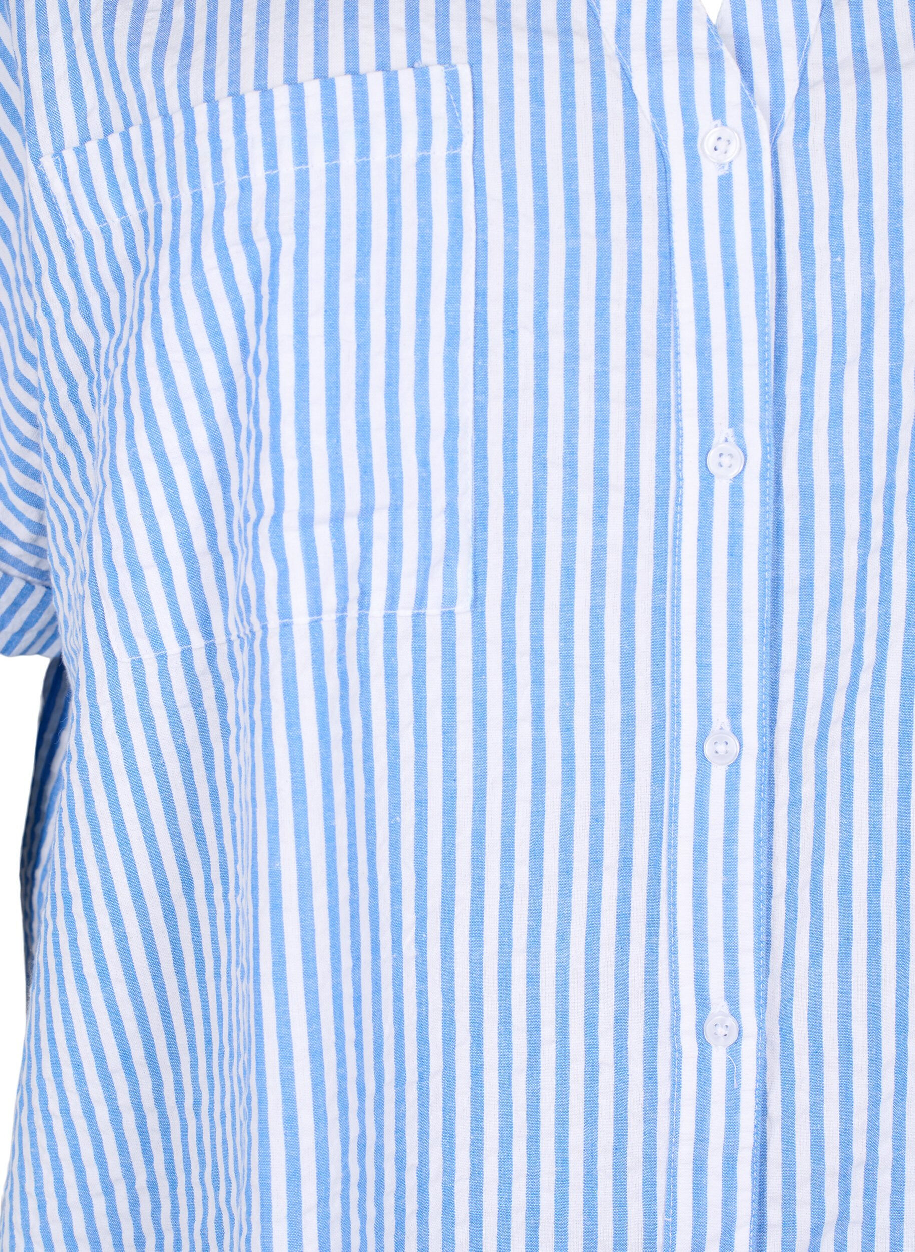 Zizzi Chemise ray&eacute;e avec poches de poitrine, Light Blue Stripe , Packshot image number 2