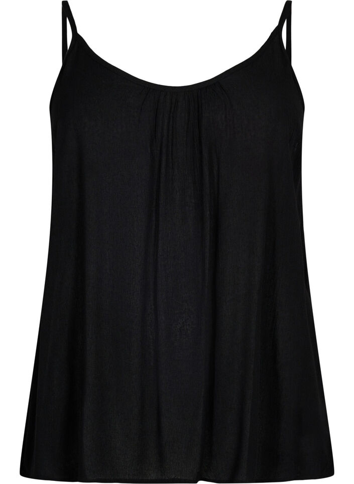Top &agrave; bretelles en viscose, Noir, Packshot image number 0