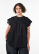 &Auml;rmellose Hemdbluse in A-Linie aus Baumwolle, Schwarz, Model image number 0