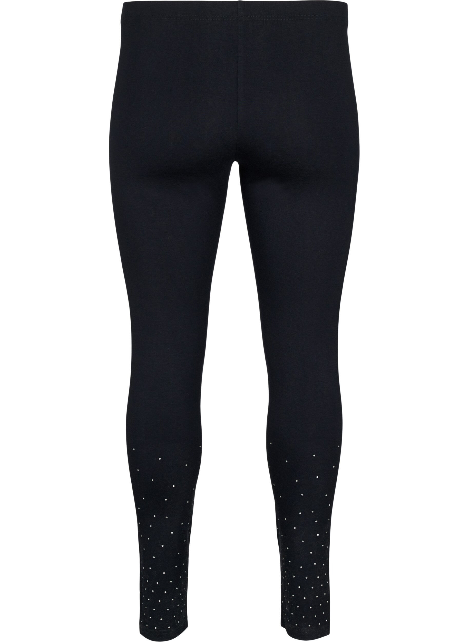 Zizzi Leggings aus Viskose mit Similisteinen, Black, Packshot image number 1