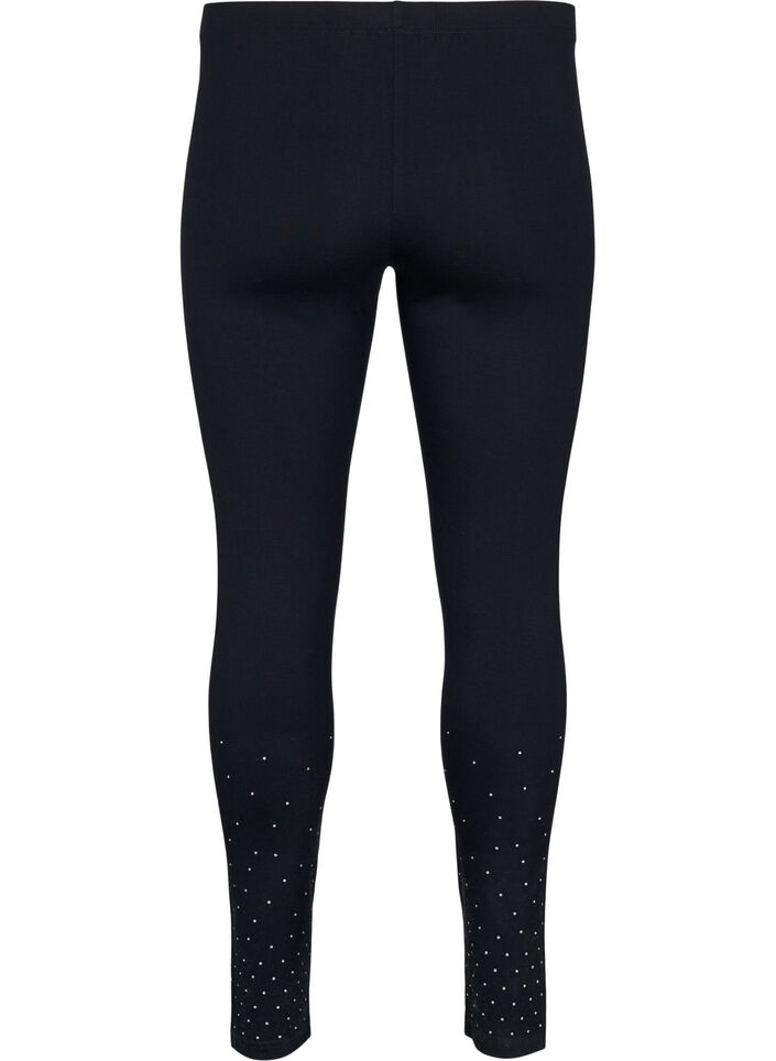 Leggings aus Viskose mit Similisteinen, Black, Packshot image number 1