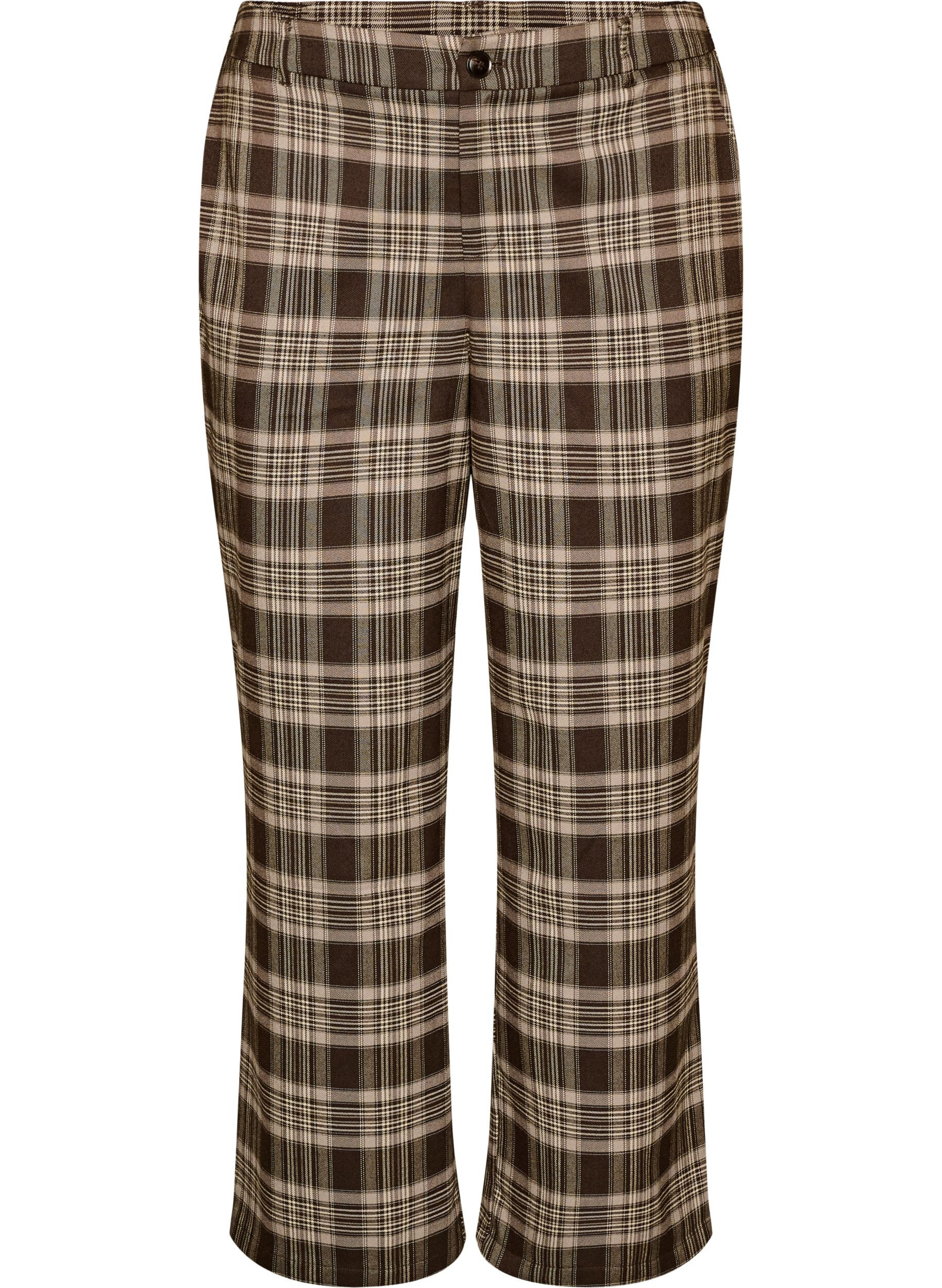 Karierte Hose mit weitem Bein