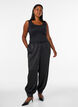 Top Basic ajust&eacute; en tissu lisse, Noir, Model image number 1